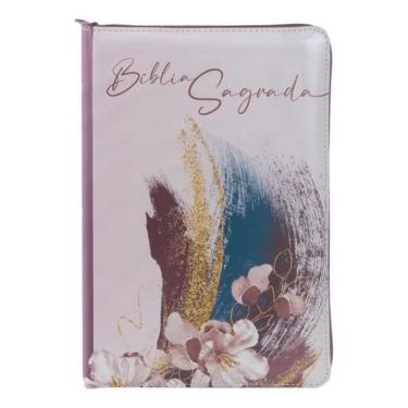 Imagem de Bíblia Nvi, Couro Soft, Letras De Jesus Em Vermelho, Rosa Acabamento Com Zíper