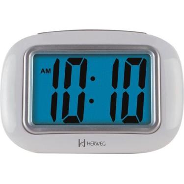 Imagem de Despertador Digital Prata Led 2976 - Herweg
