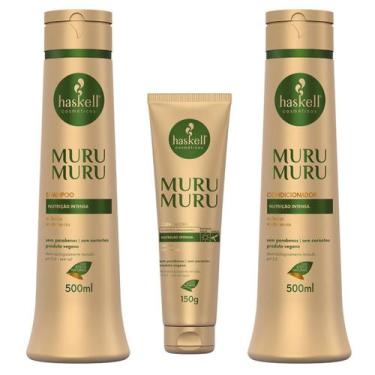 Imagem de Kit Murumuru Haskell Shampoo e Condicionador 500ml + Leave in Polpa em