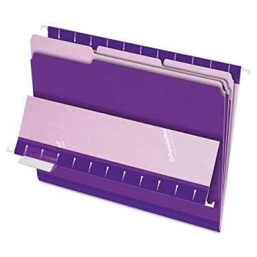 Imagem de Pendaflex Pastas de arquivo internas, corte 1/3, aba superior, tamanho carta, roxo, 100 por caixa (4210 1/3 VIO)