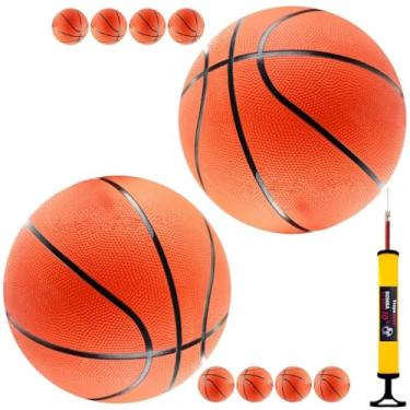 Imagem de 10 Bolas De Basquete Indoor e Outdoor Laranja Tamanho Padrão Oficial N7 Basketball Sports + Bomba Kit Atacado Revenda