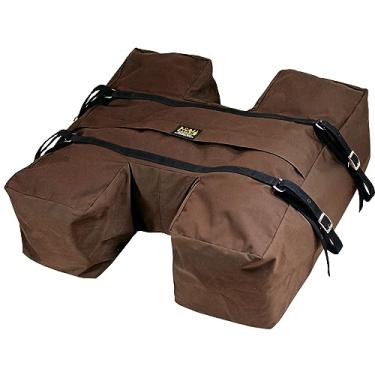 Imagem de TrailMax Pacote com top para Sawbuck ou Decker Pack Sela, Cavalo e Mule Embalagem Estilo H, Pacote de alto volume com revestimento de PVC de poliéster para resistência dos elementos, em verde marrom e laranja, Marrom, 30" x 29" x 12"