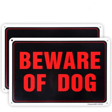 Imagem de Enjoyist 2 pacotes de placa de cuidado com o cão, 25,4 cm x 17,8 cm, placa de alumínio sem ferrugem, alumínio com proteção UV e à prova de intempéries