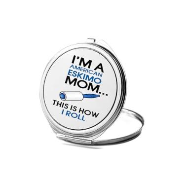 Imagem de SpreadPassion Espelho compacto American Eskimo Mom, espelho fotográfico I'm A American Eskimo Mom, espelho de maquiagem de viagem pequeno espelho portátil, espelho de bolso portátil, ideia de