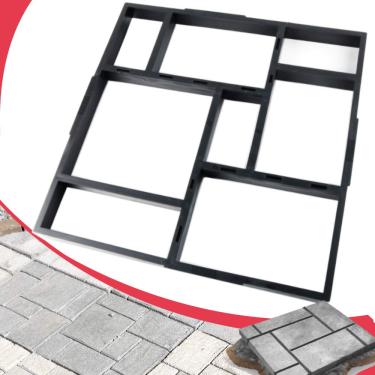 Imagem de Anothera 50,8 x 50,8 x 4,5 cm Plus Size Forma de caminhos de concreto reutilizável, paver de pedra, gramado, pátio, jardim, faça você mesmo, passarela, pavimento, pavimento, molduras (8 grades)