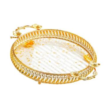 Imagem de ＫＬＫＣＭＳ Prato decorativo de cozinha Prato de frutas, Prato de servir, Redondo, Suporte para bolo Prato de bolo Prato para biscoitos Donut Muffins Cupcake, M