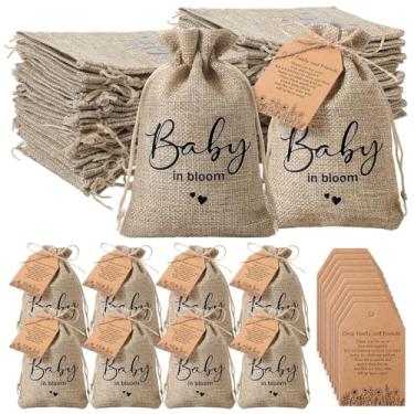 Imagem de Fumete 25 conjuntos de lembrancinhas de festa de chá de bebê em flor, minipacote de sementes de favores de design de flores silvestres, cartões de agradecimento, saco de sementes, organizador de