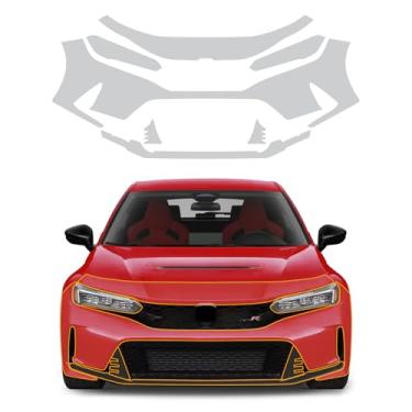 Imagem de FDAIUN Para TPU PPF de 8,5 mil para Honda Civic Type R 2023-2024 Película protetora de tinta pré-cortada para carro transparente HD acessórios externos (barras frontais + faróis 7 peças)