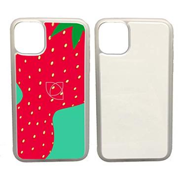 Imagem de Capa de celular 5 peças de sublimação em branco compatível com Apple iPhone 11, 6,1 polegadas, 2 em 1 2D borracha macia TPU branco personalizada capa de telefone com inserção de metal, prensa de calor, transparente, acabamento fosco