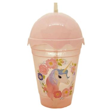 Imagem de Copo Twister Shake Unicórnio 450 Ml Wincy Tampa E Canudo