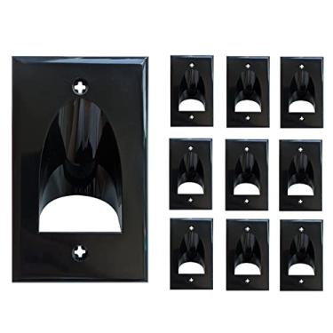 Imagem de BestMounts – Pacote com 10 cabos internos para gerenciamento de cabos de TV para TV montada na parede – Cabo de placas de parede embutidas de baixa tensão para fios, HDTV, HDMI (preto)