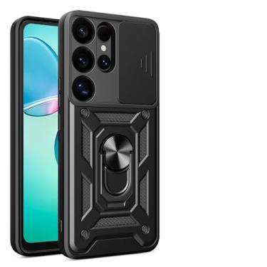 Imagem de LTLMYDAM Capa antiqueda para Samsung Galaxy S25 Ultra/S25 Plus/S25, capa deslizante com tudo incluído para câmera com anel suporte de sucção magnética de veículo, preta, S25