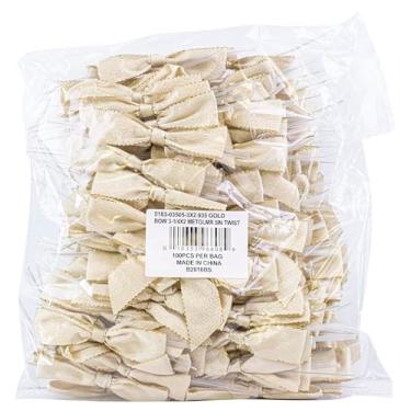 Imagem de Reliant Ribbon Laço metálico brilhante para gravata - fita grande, 2,2 cm x 100 peças, ouro