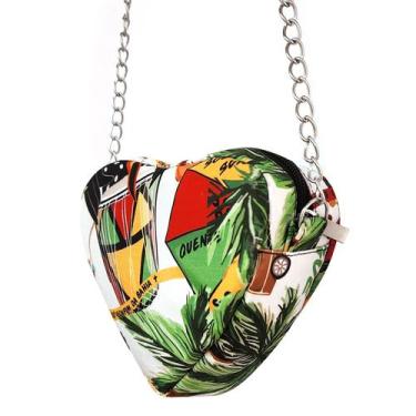 Imagem de Bolsa Coraçao Feminina Transversal De Corrente De Lado E Ombro De Luxo