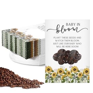 Imagem de Fumete 100 peças de lembrancinhas de festa de chá de bebê, pacote de sementes para chá de bebê, sacos kraft com envelopes de sementes para janela, organizador de sementes, bolsa de armazenamento para