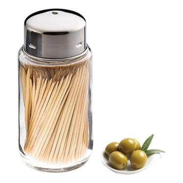 Imagem de Paliteiro De Vidro Com Tampa Inox Euro Home, Incolor