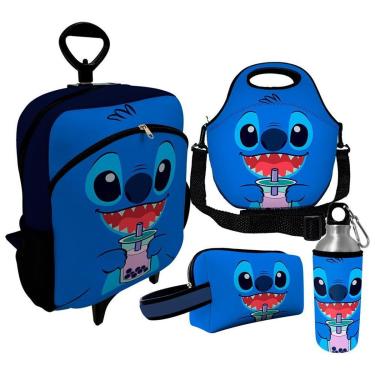 Imagem de Kit Escolar Infantil Mochila de Rodinha + Lancheira Térmica + Necessaire Plus + Squeeze de Alumíni-Unissex