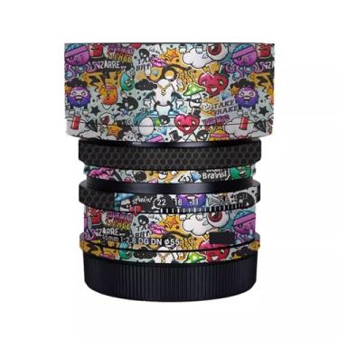 Imagem de Adesivo de lente de câmera antiarranhões para Sigma 45 mm F2.8 DG DN Apto para Sony Mount Camera Coat Wrap Película protetora de corpo Capa protetora 1:2.8 45 2.8 (Graffiti White)