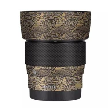 Imagem de Película protetora para lente de câmera, película protetora, película vinly, adesivo premium para Sigma 56 mm F1.4 DG DN, adequado para Sony E Mount para Canon EFM Mount (ouro wave)