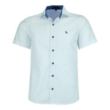 Imagem de Camisa Social Amil Masculina Manga Curta Tecido Misto 1741, Branco, 2