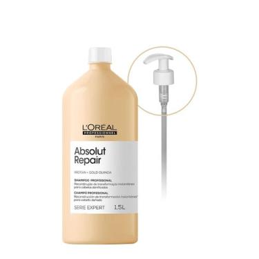 Imagem de Kit L'Oréal Professionnel Absolut Repair Gold Shampoo Válvula Pump (2 