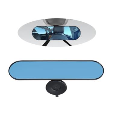 Imagem de 1 peça de espelho retrovisor, adesivo tipo ventosa esférica cardan eixo auxiliar grande angular, espelho retrovisor interior de carro universal adequado para carro, caminhão, SUV, van (azul)