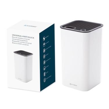 Imagem de KITCHENDAO Suporte universal de bloco de facas XL sem facas, com ranhuras para tesouras e haste de afiar, destacável para facilitar a limpeza, armazenamento de facas de cozinha sem ranhuras para