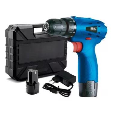 Imagem de Parafusadeira Furadeira Bateria 3/8 12v Bivolt Com Maleta Berg 2000112