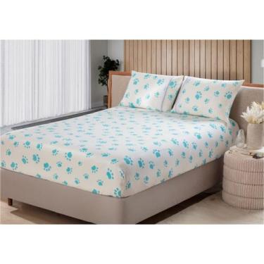 Imagem de Lençol Malha Casal Box Queen Estampado C/ Elástico + 02 Porta Travesse