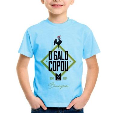 Imagem de Camiseta Infantil O Galo Copou! - Foca na Moda, Azul bebê, 6