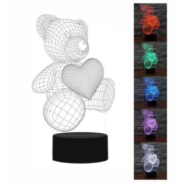 Imagem de Luminária led 3d ursinho - APLITEXHOME