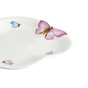 Imagem de Prato De Sobremesa Borboletas 19cm Porcelana Branco Wolff