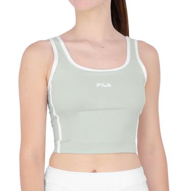 Imagem de Top Fila Slim Line Tennis Sports Club Cinza Claro E Branco-G