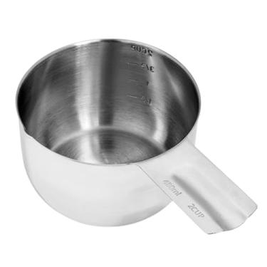 Imagem de Copo medidor de metal de 2 xícaras com alça, copos medidores de aço inoxidável de 480 ml, jarro com escalas de marcação, utensílios de cozinha para assar e cozinhar, ser lavado na -louças