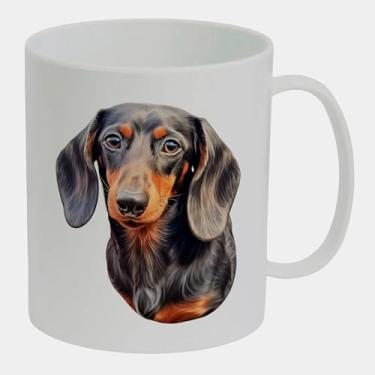 Imagem de Caneca Branca de Polímero 325ml - DACHSHUND FOFO LINDO