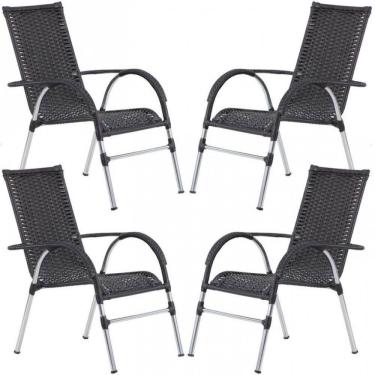 Imagem de 4 Cadeiras Vênus e Mesa Garden Área Externa Trama