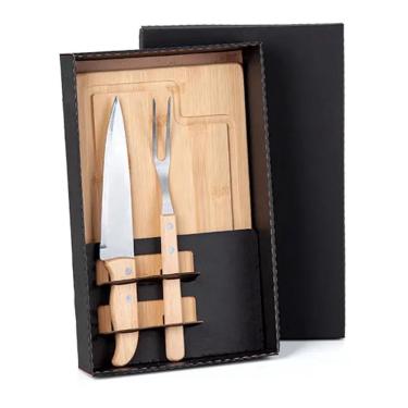 Imagem de Kit para Churrasco em Bambu/Inox 3 Peças