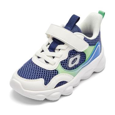 Imagem de Balabala Tênis infantil para meninos e meninas, respirável, esportivo, corrida, tênis, Azul, branco, 9 Toddler