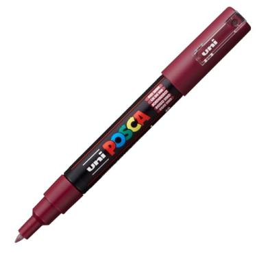 Imagem de PC-1M Caneta POSCA 0.7mm, Uni-Ball, Vermelho Vinho, Caixa com 6 unidades