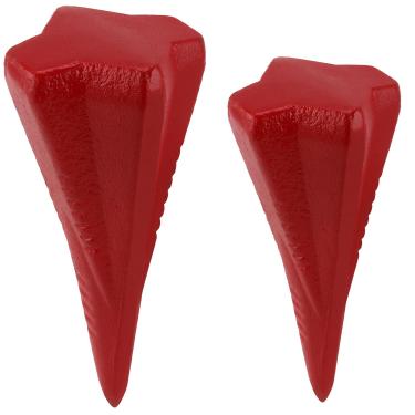 Imagem de ZEONHAK 2 peças, 2 tamanhos, cunha de divisão de madeira de diamante, 1,6 kg, 2,3 kg, 4 direções, cunha divisora de madeira de 4 direções para divisão de madeira, vermelha