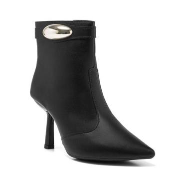 Imagem de Bota Feminina Cano Curto Bico Fino Salto Alto Lesma Elegante - Stessy 