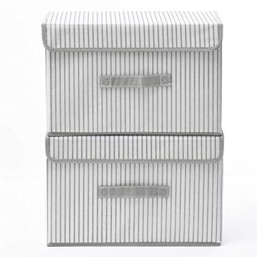 Imagem de Cubo de armazenamento dobrável para organizador de brinquedos de berçário, caixa de armazenamento com acabamento de pano não tecido, caixa de armazenamento, cestos, cubos, organizadores de duas peças