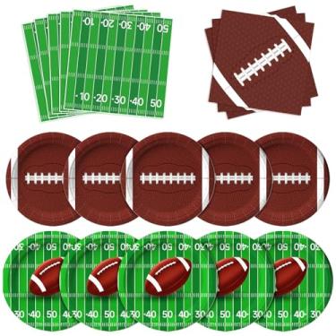 Imagem de GiftPioneer Kit De Suprimentos Para Festa Futebol, Serve 50 Pessoas, Conjunto Lembrancinhas Inclui Pratos Jantar, Sobremesa, Guardanapos E Presentes Aniversário
