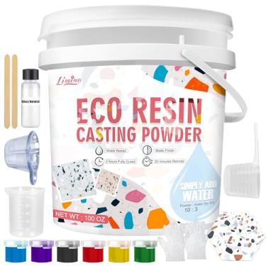 Imagem de Limino Pó De Fundição Resina Ecológica - Kit Pós Cerâmica 2800 G Com 6 Pigmentos, Cura Rápida, Fácil Desmoldar, Ativado Por Mistura Em Água Livre Tóxicos, Inodoro Gesso Para Artesanato Doméstico Faç