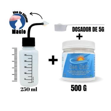 Imagem de Kit Lavagem Nasal Garrafinha 250ml + Sal 500g c/ Dosador - Ecommerce F