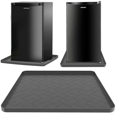 Imagem de Ieesspd Tapete de silicone para mini geladeira, 50 x 50 x 2 cm, sob o tapete da geladeira, a mini bandeja de gotejamento evita vazamentos de água do aparelho, protege o chão de danos e limpeza