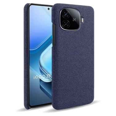 Imagem de Capa para vivo iQOO Z9 Turbo,Capa desenhada em lona,Case Protetora Ultrafina com Empunhadura Macia,Design em Tecido Antichoque e Antiarranhões-Blue