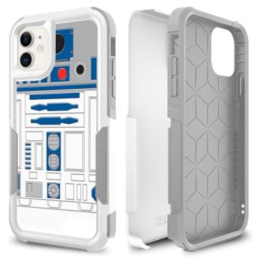 Imagem de Candykisscase Capa para iPhone 11, R2D2 Astromech Droid Robot Padrão Absorção de Choque PC Rígido e Silicone Interno Capa Armadura de Camada Dupla Híbrida para iPhone 11 (6,1 polegadas)