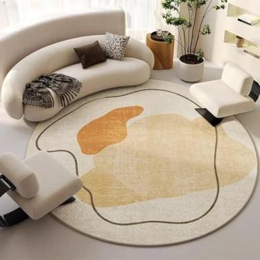 Imagem de Tapete redondo minimalista francês, tapete grande para sala de estar, cadeira de quarto luxuosa e leve (300x300 cm/pilha de laço-B)