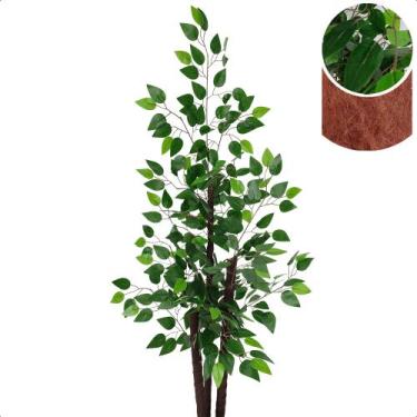 Imagem de Ficus Verde Planta Artificial Figueira Sem Vaso Decorativo - Flor de M